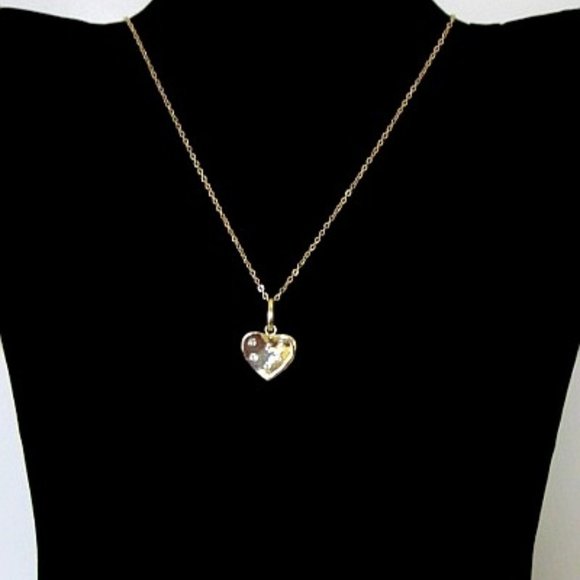 Heart Diamonds Gold filled Heart Necklace - Picture 3 of 6